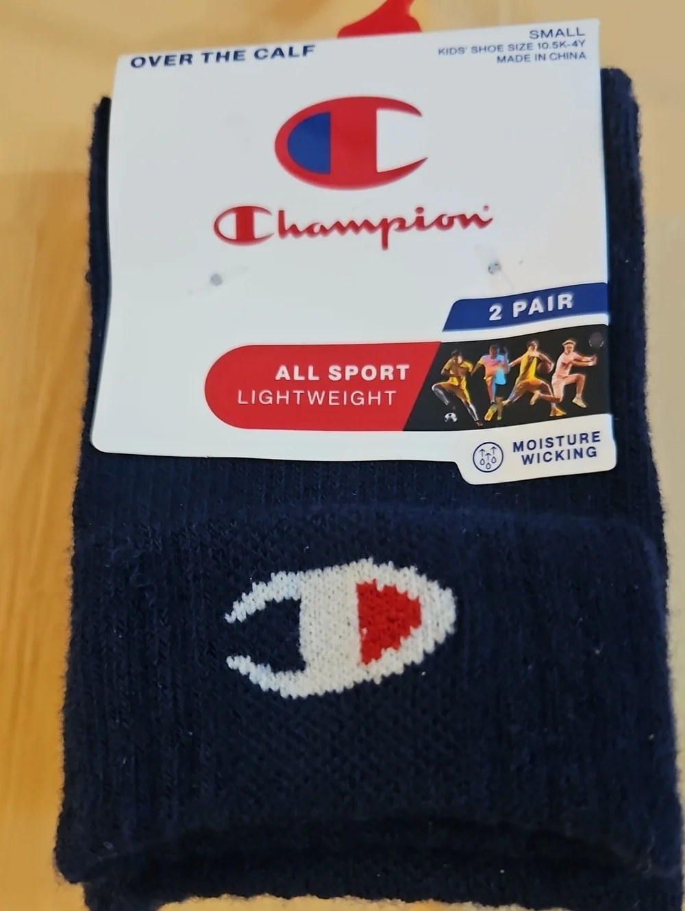 CHAMPION YOUTH UNISEX OVER THE CALF ALL SPORT SOCKS: NAVY: NWT: YOUTH 10.5K-4Y